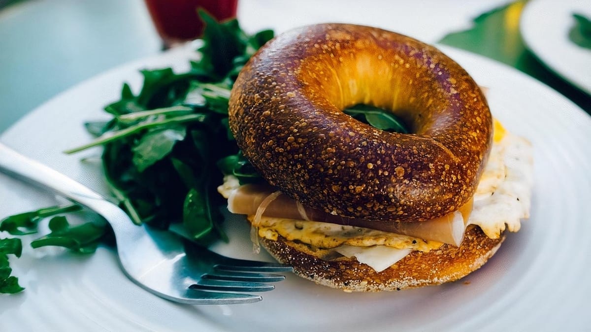Bagel Breakfast Sandwich (Sausage Patty And/or Bacon Are Optional)