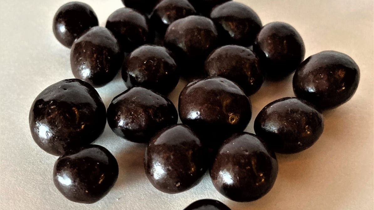 Dark Chocolate Covered Coffee Beans.