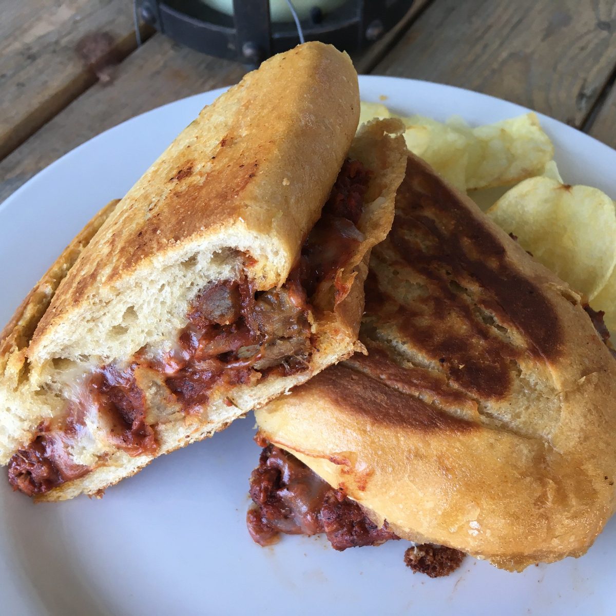 Al Pastor (Mexican-style marinated pork) Sandwich